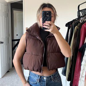 Cropped Puffer Vest